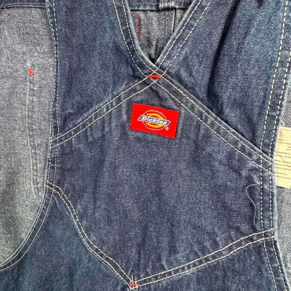 Dickies‎ Bib Overalls Mens 58x32 Blue Indigo Denim Carpenter Workwear Grunge